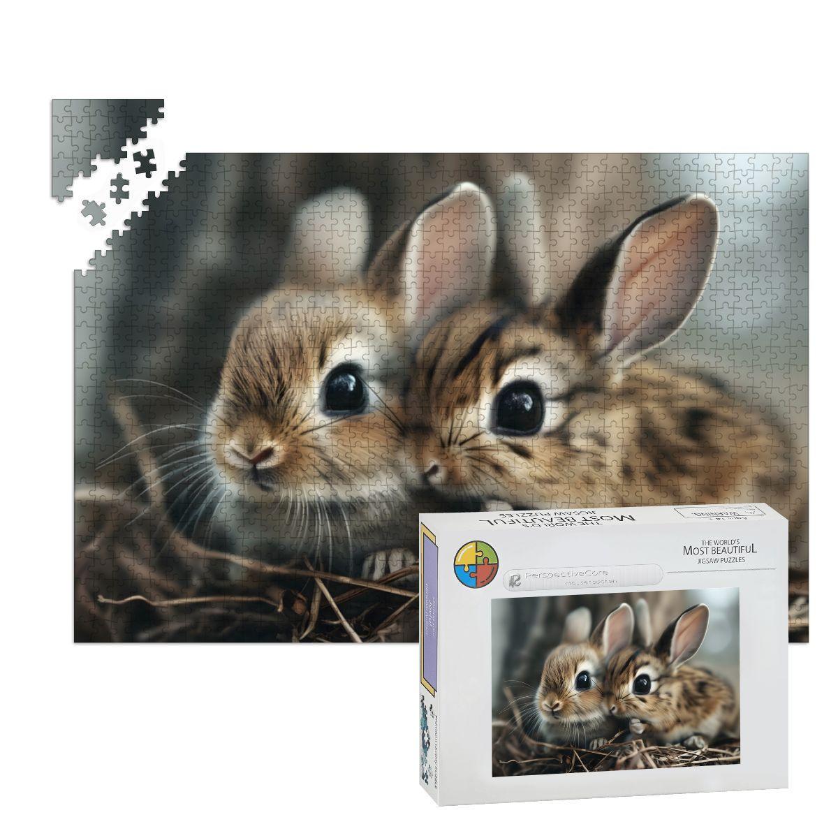 XL Wooden Puzzle 1000 Pieces - Mausehäschen