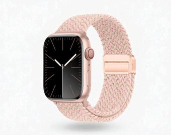 Geflochtenes Nylonarmband für Apple-Armband: Elastisches, schweißresistentes Band