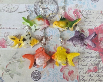 Lovely Fish Plastic Mix Matched Dangle Drop Cute Jewelry Earrings