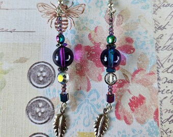 Cosmic Blue & Purple Dangle Drop Jewelry Earrings #2