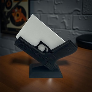 Support pistolet unique pour cartes de visite - Un indispensable pour votre bureau