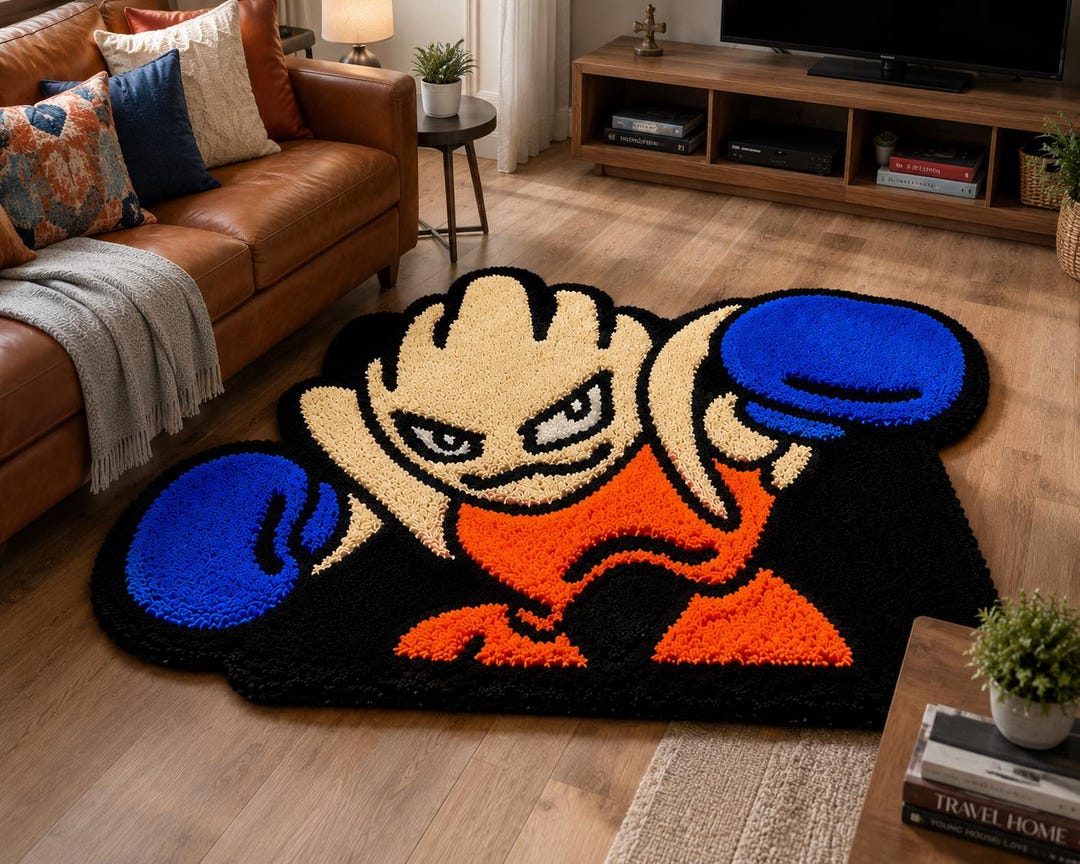 Anime Boxing Tufted Rug Gamer Kids Room Rug Hand Tufted Cartoon ...