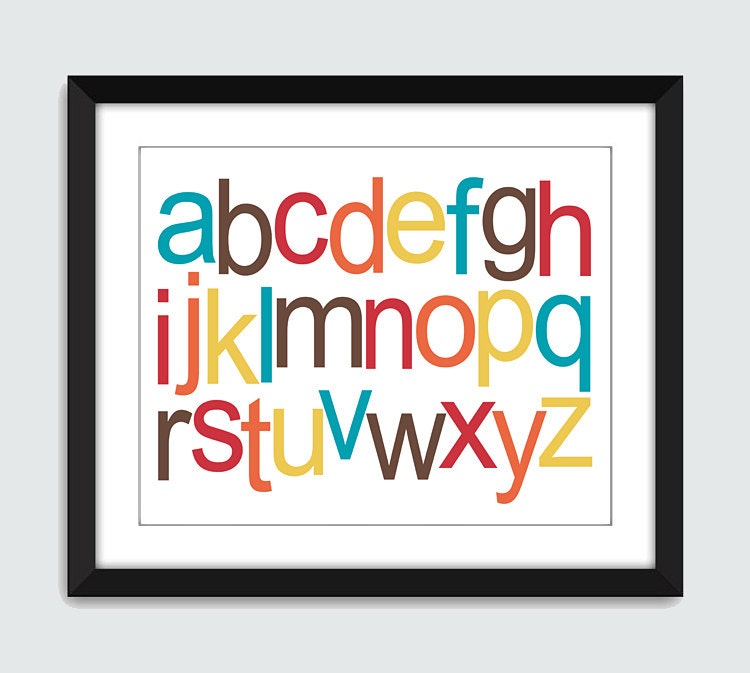 Lowercase Alphabet ABC Horizontal Wall Art. Alphabet Wall | Etsy