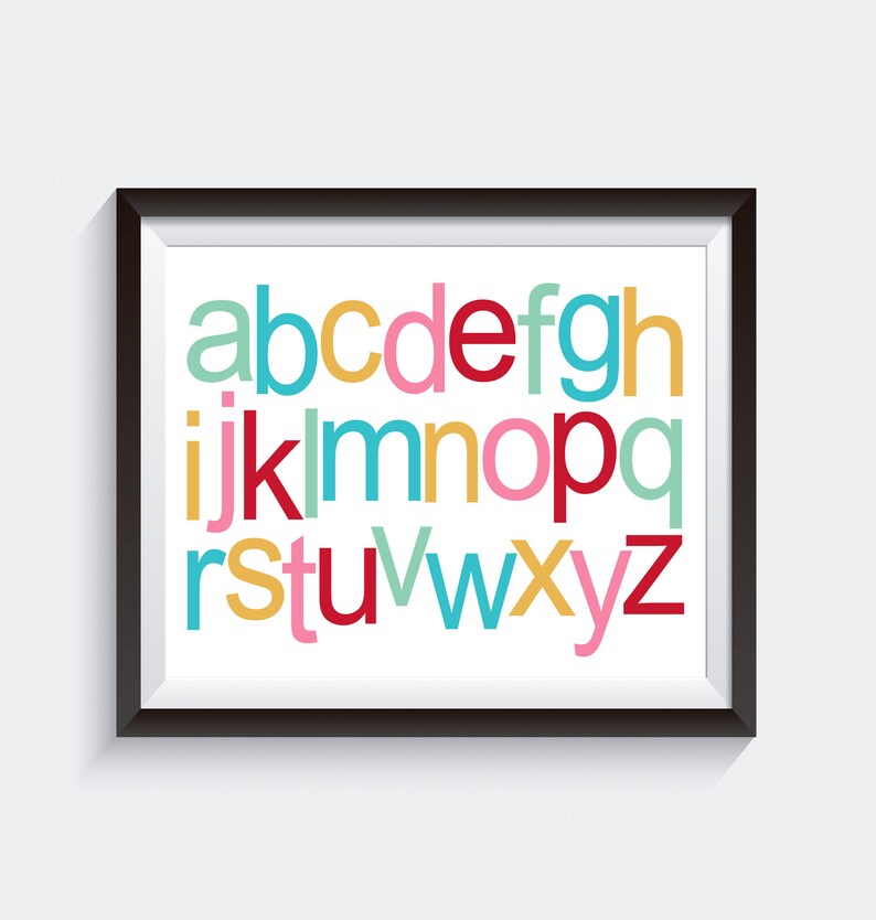 Lowercase Alphabet ABC Horizontal Wall Art. Alphabet Wall | Etsy