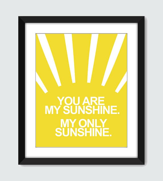 Items similar to You Are My Sunshine... (Set of 3) Wall Art 8x10