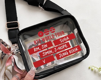 抜けなしBTS WORLD TOUR クリアショルダーバッグ BTS Concert Stadium Bag With Light Stick Holder - Etsy