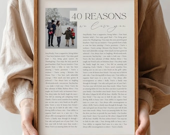 40e verjaardagscadeau voor tante, aangepaste poster met foto voor moeder 40-feest, mijlpaalviering verjaardagscadeau voor 40-jarige man