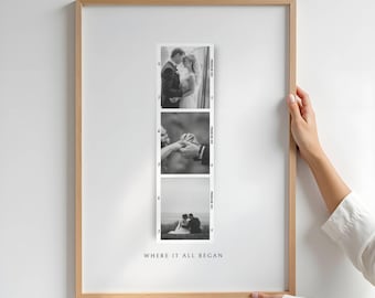 Personalized Polaroid Photo Gift, Customized Photo Booth Strip Poster, Personalised Photo Frame, Valentines Day Gift, Anniversary Keepsake