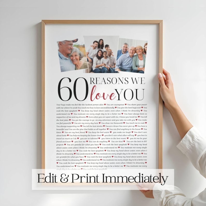 60 Reasons We Love About Print Template, Photo Collage, 60 Things We ...