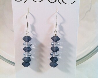 Pretty Blue Colored Sea Glass Earrings