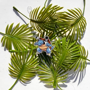 Grande tortue d'eau Pockmon : autocollant en vinyle mat