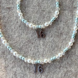 Monaco Royalty Set - Baby Blue, Pearl & Crystal F1 Bracelet + Necklace