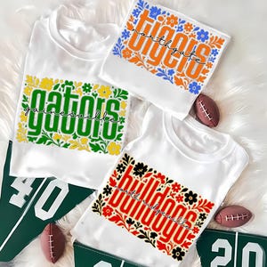 Custom Mascot Floral PNG, School Spirit Team Design (Digital Download)