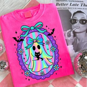 Preppy Halloween Ghost Png, Cute Boo Ghost Coquette Png, Floral Spooky Season Png, Girly Halloween Shirt Design, Spooky Pumpkin Sublimation