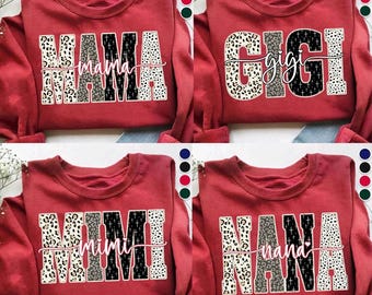 Christmas Nana Mimi Gigi Shirt PNG Bundle, Family Png (Digital Download)