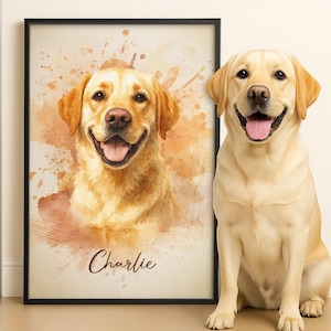 Custom Watercolor Portraits Using Pet Photo Personalized Digital Dog Portraits Cat Portraits Custom Dog Portraits Custom Pet Memorial Art