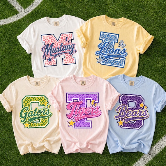 Custom Leopard School Mascot PNG, Groovy School Team Design, Football Baseball Softball Team Png, School Spirit Png