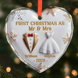Our First Christmas As Mr & Mrs Ornament, First Christmas Married Ornament 2025, Just Married Ornament, Wedding Ornament, Mr And Mrs Gifts