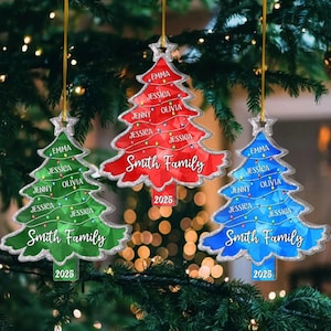 Custom Family Christmas Tree 2025 Ornament, Custom Family Names Ornament, Family Christmas Ornament, Christmas With Names Ornament