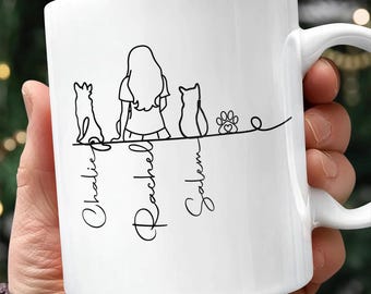 Personalized Pet's Name Mug, Custom Christmas Gift For Cat Dad Cat Mom, Cats Owner Mug, Cat Dog Lover Mug, Cat Dad Gift, Cat Mom Gift