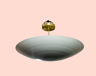 Lámpara de techo empotrada Sputnik moderna, de mediados de siglo, de 6 luces, acabado en latón crudo, blanco mate, años 50 | Lámpara colgante