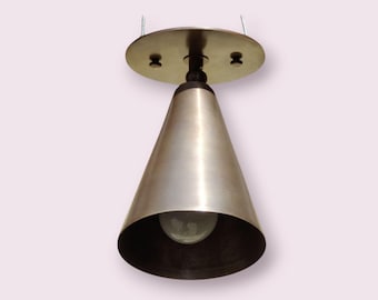 Lámpara de techo de latón crudo con pátina antigua de mediados de siglo de la década de 1950, lámpara empotrada Sputnik, lámpara de techo de latón, iluminación de araña