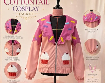 Cottontail Inspired Custom Puffer Jacket – Made to Order - Handcrafted Cosplay jacket