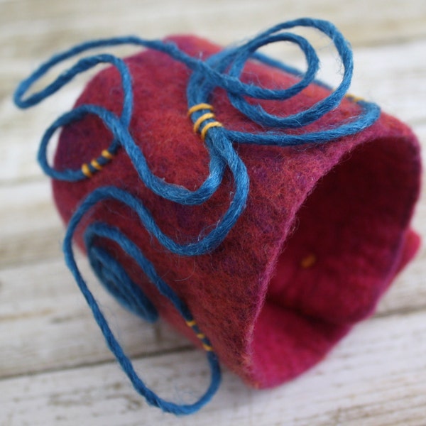 CLEARANCE Felted Merino Wool Cuff Bracelet