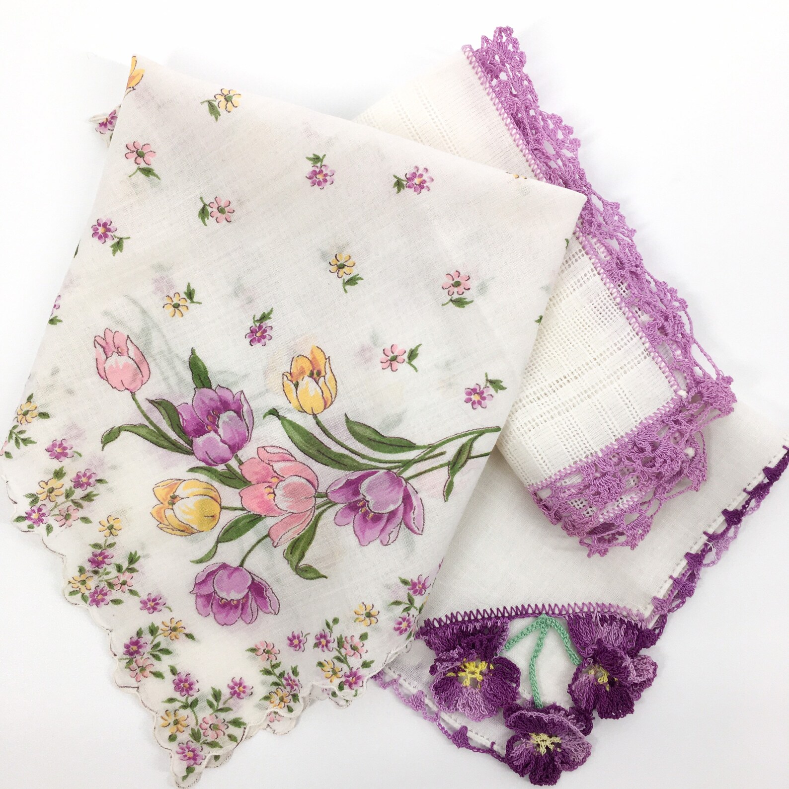 Vintage Hankies Set of 3 womens hankies Printed Floral and Etsy