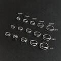 Surgical Steel 16g/18g/20g Double Hoop Nose Ring, Seamless Hinged Clicker Hoop, Minimal Stacked Nostril Hoop(6–12mm)