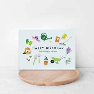 Cartão de aniversário de jardinagem com mensagem emocionante | Cartão Canva A7 dobrável e editável para amantes de jardinagem | Cartão inspirado na natureza | Amante de plantas