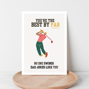 Grappige golfkaart voor papa – Vaderdag of verjaardag | Afdrukbare canvassjabloon, direct downloaden, Punny-golfkaart