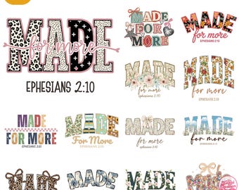Jesus Quote Png Bundle, 20 PNG Ephesians 2:10 Foral, Made For More Png Bundle, Christian Png, Bible Verse Png, Christian Song Png