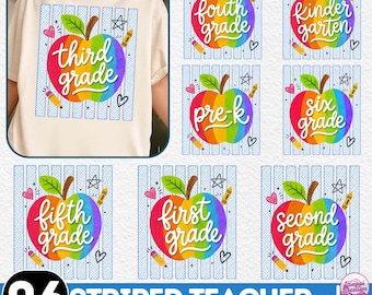 Pacchetto PNG per la scuola materna e la quarta elementare, 6 PNG Insegna Ama Ispira, Pacchetto PNG Mela a strisce per insegnanti, PNG insegnante, PNG Ritorno a scuola, PNG scuola