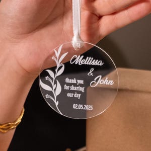 Personalized Acrylic Wedding Ornament: Custom Logo, Wedding Favors