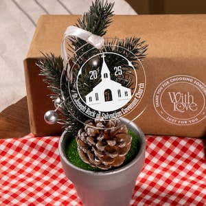 Custom Christmas Ornaments for Churches & Organizations, Personalized Logo Option, Christmas Ornaments, Personalized Ornament, Wedding favor