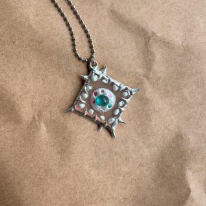Conspiracy Scary Halloween Costume | Solder Spiky Necklace | Soldered Jewelry | Goth Techno | Vile Style | Alternative Y2K Chunky Pendant