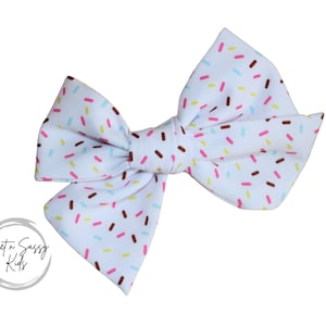 Sprinkles Hair Bow, Baby Headband, Fabric Bow, 4.5 inch bow, Girls Bow, Baby Headband, Cupcake Bow, Girls Hair Clip, Birthday Bow, Ice Cream