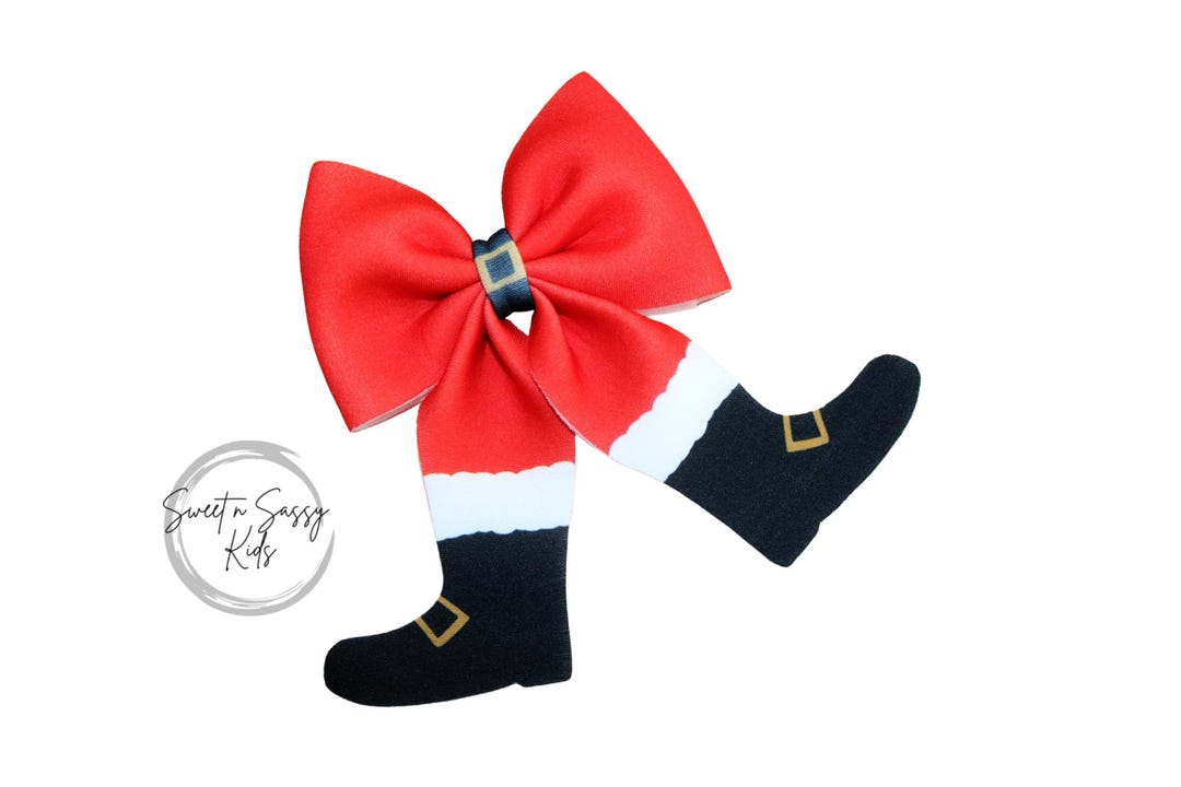 Santa & Bow Hair Clips