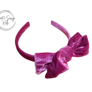 Mulberry Headband, Velvet Bow Headband, Hard Headband, Hair Accessories, Toddler Girls Headband, Toddler Headband, Velvet Headband, Bow
