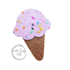 Glitter Ice Cream Cone Hair Clip: Sprinkles, Birthday Bow