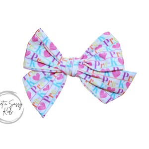 PreK Hair Bow, School Hair Bow, Fabric Bow, 4.5 Inch Bow, Girls Bow, Schoolgirl Bow, Girls Hair Clip, Preschool Bow, School Pigtail Bows