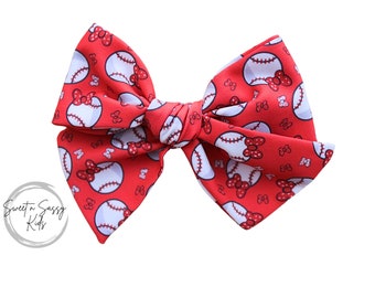 Baseball and Bows, Sports Bow or Headband, 4.5 inch