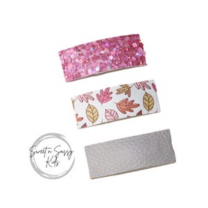 Choose ONE, Fall Leaves Snap Clips, Set of 3 Clips, Baby Hair Clip, Glitter Snap Clip, Girls Hair Accessories, 2 inch Clips, Toddler Clips