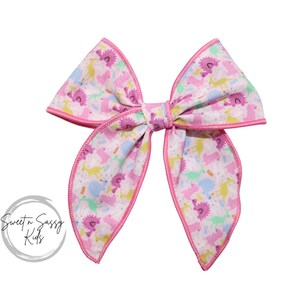 Pink Dinosaur Bow, 4.5 inch bow, Hair Clip, Dino, Dinosaur Birthday, Roar, Girly Dinosaur, Girls Hair Clip, Pink, Dinosaur Party for Girls