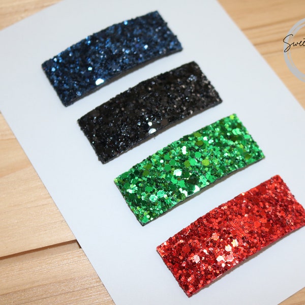 Choose ONE, Glitter Snap Clips, Set of 3 or 4 Clips, Baby Hair Clip, Glitter Clippie, Girls Hair Accessories, 2 inch Clip, Toddler Hair Clip