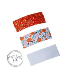 Choose ONE, Pumpkin Snap Clips, Set of 3 Clips, Baby Hair Clip, Glitter Snap Clip, Girls Hair Accessories, 2 inch Clips, Toddler Hair Clips