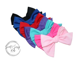 SWIM Bow, 4.5-5 inch wide, Solid Color Swim Bows, Pool Bow, Beach Bow, Water Bows, Poolside, Swim Fabric, Waterproof Bow, Girls Swim Bow