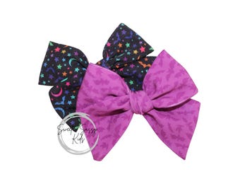Bat Hair Bow or Headband, 3.5 inch, Halloween Hair Clip