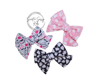 Ghost Hair Bow or Headband, 3.5 inch, Halloween Hair Clip, Pink
